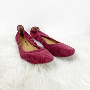2/$30 Lucky Brand 7.5 M Womens Emmie Burgundy Red Corduroy Ballet Flats